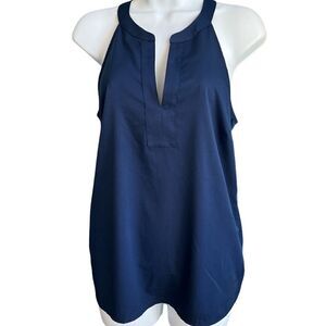 Banana Republic Women’s Navy Blue Lightweight Sleeveless Summer Blouse Top Sz S